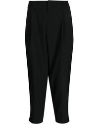 COMME DES GARÇON BLACK - Tapered-leg Cropped Wool Trousers - Lyst