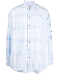GmbH - Semi-Sheer Plaid Cotton Shirt - Lyst