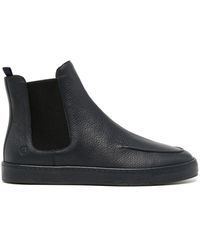 Giorgio Armani - Pebbled Leather Ankle Boots - Lyst