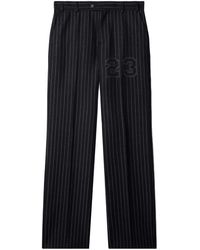 Off-White c/o Virgil Abloh - Number-print Pinstriped Slim-cut Trousers - Lyst
