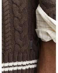 GANT - Cable-Knit Wool Cardigan - Lyst