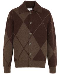 Barrie - Argyle-Pattern Button Cardigan - Lyst