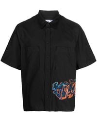 Off-White c/o Virgil Abloh - Short Sleeved Shirt With Graffiti Embroidery - Lyst