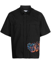 Off-White c/o Virgil Abloh - Short Sleeved Shirt With Graffiti Embroidery - Lyst