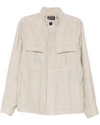 ZEGNA - Stand-Collar Flap-Pocket Jacket - Lyst