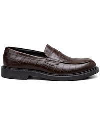 Canali - Embossed-Pattern Loafers - Lyst