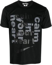 COMME DES GARÇON BLACK - Slogan-Print Swoosh T-Shirt - Lyst