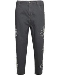 Bluemarble - Hibiscus Embroidered Jeans - Lyst