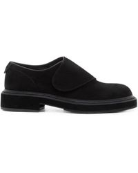 Giorgio Armani - Touch-Strap Suede Slippers - Lyst