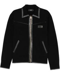 Amiri - Leather Trim Zipped Blouson - Lyst