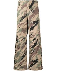 Maharishi Dragon-print Straight Trousers in Blue for Men