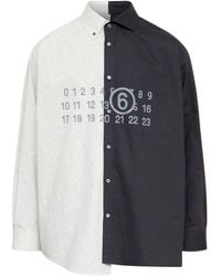MM6 by Maison Margiela - Two-Tone Cotton Poplin Shirt - Lyst