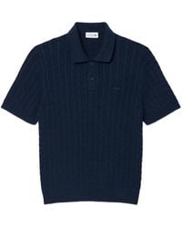 Lacoste - Cable-Knit Polo Shirt - Lyst