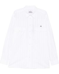 Vivienne Westwood - Orb-Embroidered Striped Shirt - Lyst