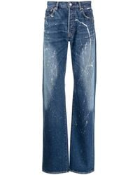 Yohji Yamamoto - Paint-Splatter Straight-Leg Jeans - Lyst