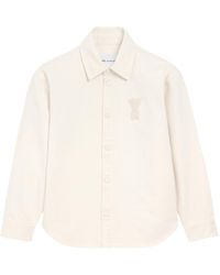 Ami Paris - Overshirt With Knitted "Ami De Coeur" - Lyst