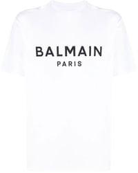 Balmain - T-Shirt With Logo Print - Lyst