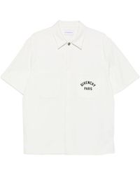 Givenchy - Paris Signature Embroidered Short-Sleeved Shirt - Lyst