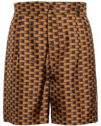 Bally - Pennant-Print Silk Shorts - Lyst