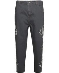 Bluemarble - Hibiscus Embroidered Jeans - Lyst