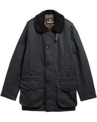 Barbour - Faux-Shearling-Collar Single-Breasted Coat - Lyst