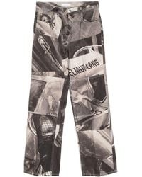 Helmut Lang - Car-Print Mid-Rise Straight-Leg Jeans - Lyst