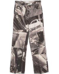 Helmut Lang - Car-print Mid-rise Straight-leg Jeans - Lyst