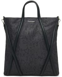McQueen - Graffiti Print Leather Handbag - Lyst