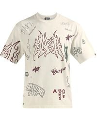 A Bathing Ape - World Gone Mad Graphic-Print T-Shirt - Lyst