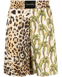 Roberto Cavalli - Printed Wide-Leg Shorts - Lyst