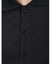 CASABLANCA - Dark Knit Collar Short Sleeve Polo Shirt - Lyst