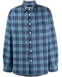 Marni - Check-Pattern Felted-Finish Shirt - Lyst