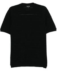 Giorgio Armani - Striped Wool T-Shirt - Lyst