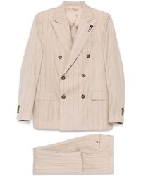 Lardini - Striped Double Breasted Suit - Lyst