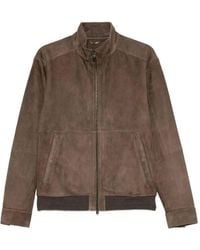 Canali - Suede Zip-Up Jacket - Lyst