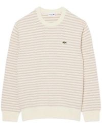 Lacoste - Logo-Patch Textured-Knit Sweater - Lyst