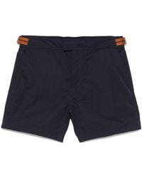 ZEGNA - Stripe-Detail Swim Shorts - Lyst