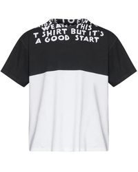 MM6 by Maison Margiela - Graphic-Print Panelled T-Shirt - Lyst