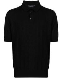 Dolce & Gabbana - Monogram-Jacquard Silk Polo Shirt - Lyst
