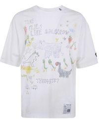 Maison Mihara Yasuhiro - Distressed Graphic-Print T-Shirt - Lyst