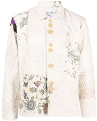 By Walid - Embroidered-Patchwork Cotton Shirt Jacket - Lyst