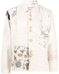 By Walid - Embroidered-patchwork Cotton Shirt Jacket - Lyst