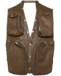 Rick Owens - Leather V-Neck Gilet - Lyst