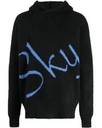 BLUE SKY INN - Logo-Jacquard Knitted Hoodie - Lyst