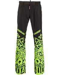 DSquared² - Logo-print Wide-leg Trousers - Lyst