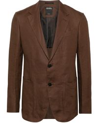 ZEGNA - Notched-Lapel Linen Blazer - Lyst