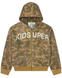 Kidsuper - Face Camo Stud-Embellished Hoodie - Lyst