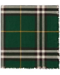 Burberry - Wool Checked Scarf - Lyst