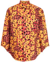 COMME DES GARÇON BLACK - Filip Pagowski Print Cut-out Cuff Shirt - Lyst