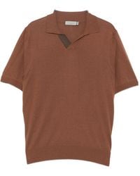 Canali - Short-Sleeve Open Collar Polo Shirt - Lyst